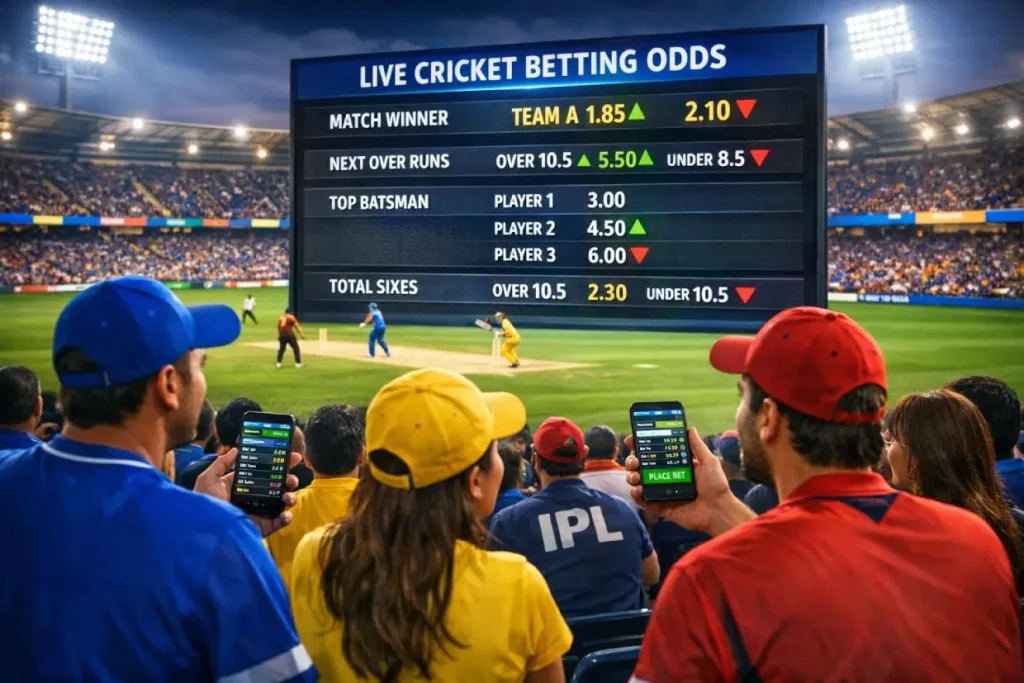 Live cricket in-play betting console